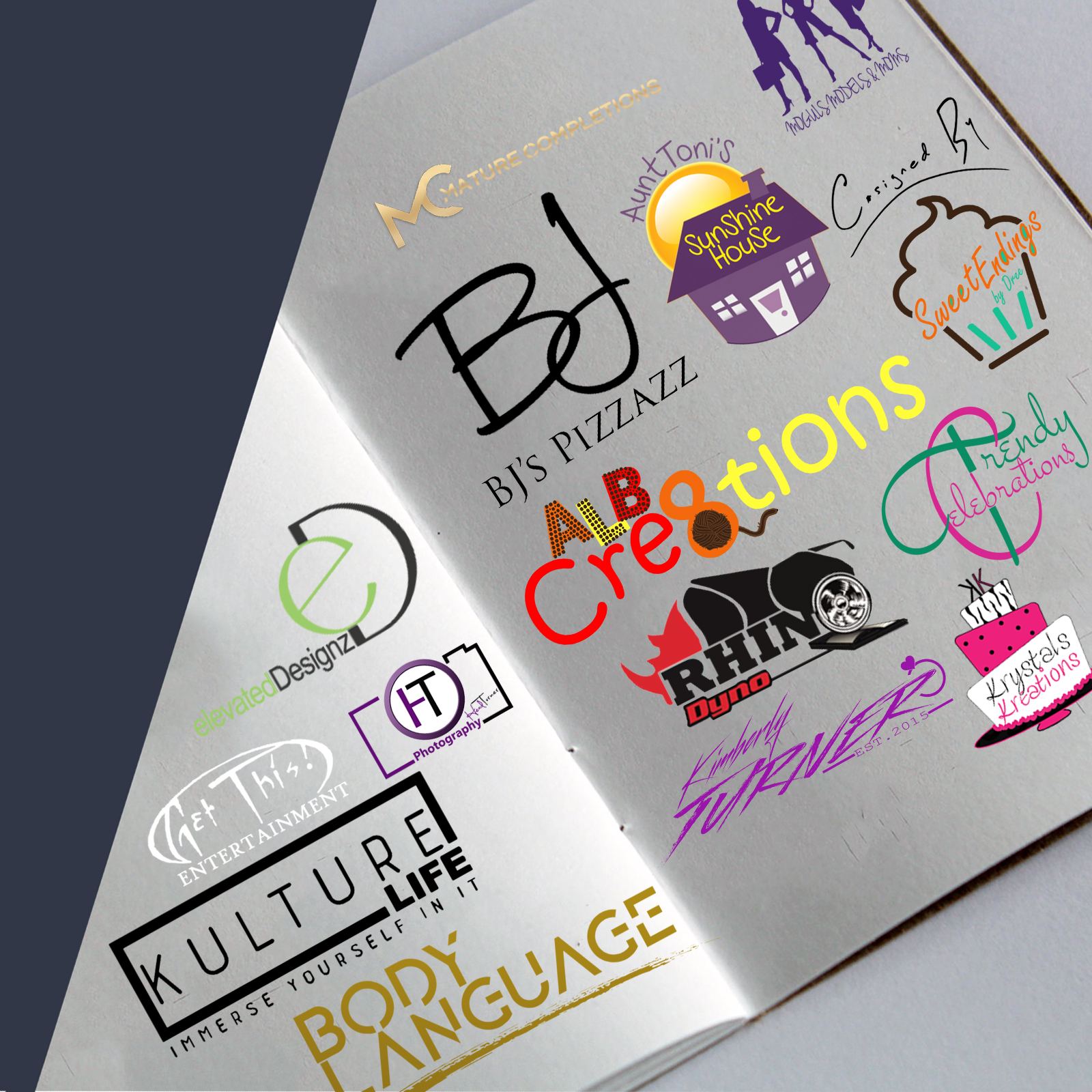 Collection of brand identities designed by Elevated Designz